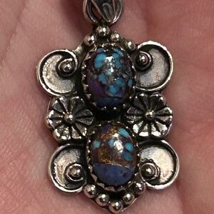Sterling Silver Purple Dahlia Pendant